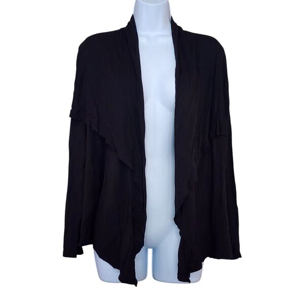Rock 47 by Wrangler Womens Open Front Shrug Cardigan Sweater Size M Black Lace - Picture 1 of 9